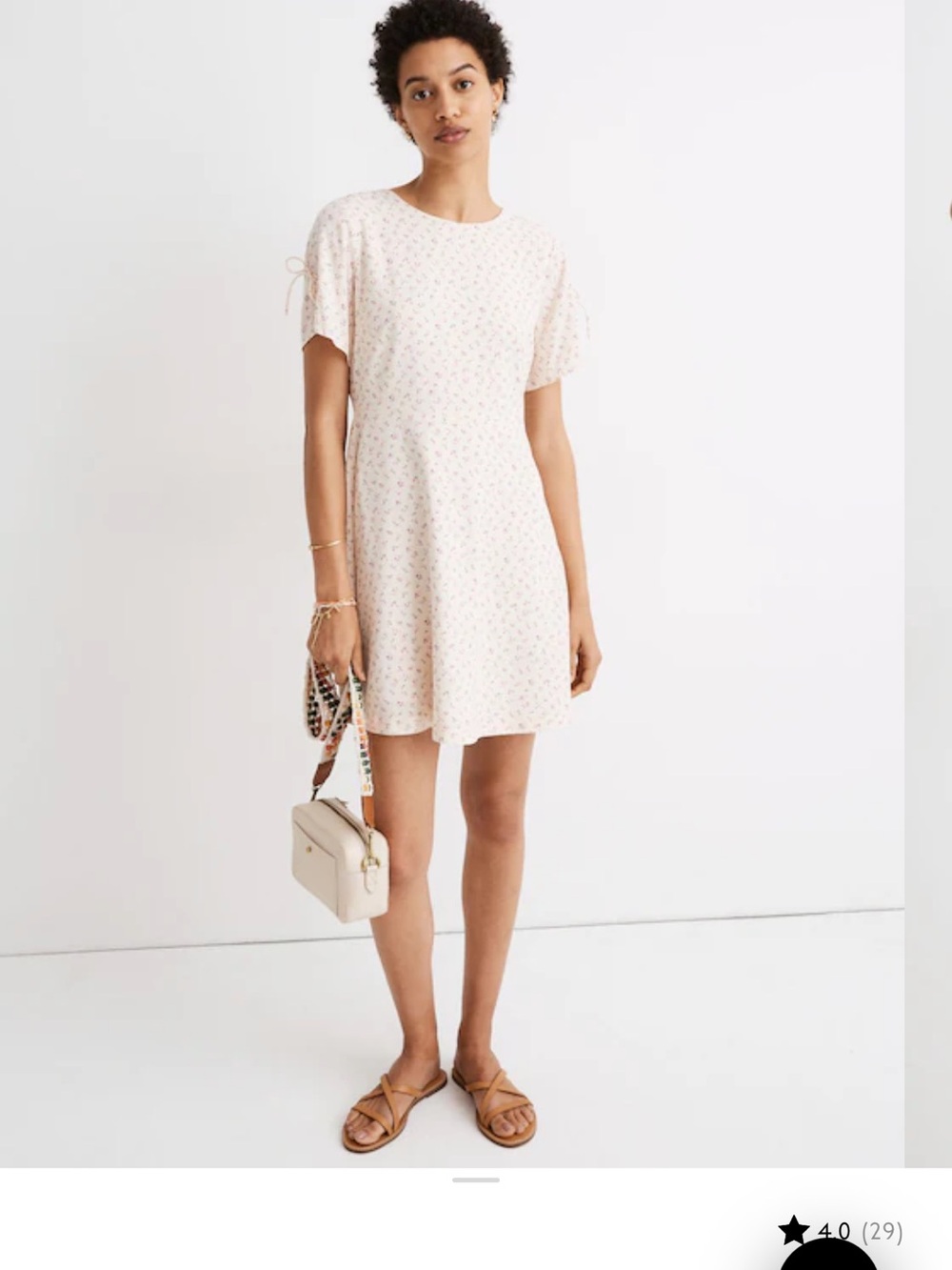 Madewell Tie-Sleeve Retro Dress Dutch Dandelions Floral Size 0 Mini Dress - Picture 13 of 16